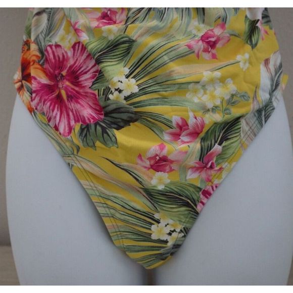 Bleu Rod Beattie Sz 12 Canary Gold Paradiso High Neck One-Piece Swimsuit $119 - Picture 3 of 13
